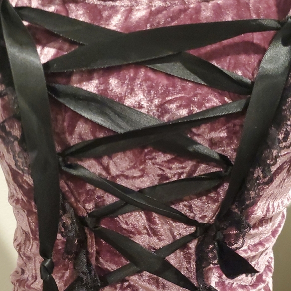 Dolls Kill Pink and Black Lace-Up Tank Top - Picture 4 of 4